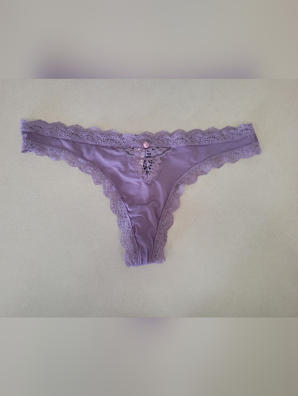Victoria's Secret Lavender Lace-Trim Thong